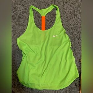 Nike green tank with orange
